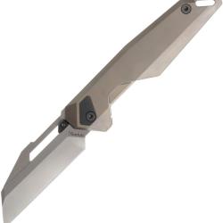 Couteau Pliant Ketuo Akimbo Lame Acier M390 Tanto Invers&eacute; Manche Titane Bronze Framelock KETM0120