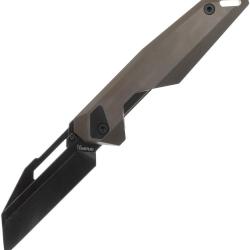 Couteau Ketuo Akimbo Brz/SW Lame Acier M390 Tanto Invers&eacute; Manche Titane Bronze Framelock KETM0121