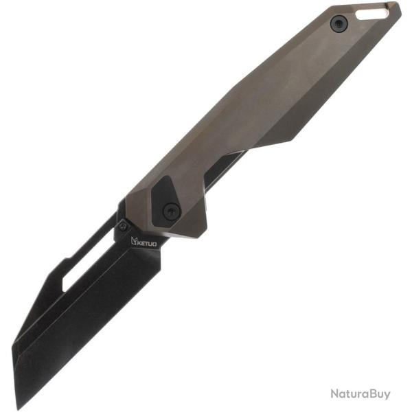 Couteau Ketuo Akimbo Brz/SW Lame Acier M390 Tanto Invers� Manche Titane Bronze Framelock KETM0121