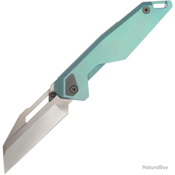 Couteau Pliant Ketuo Akimbo Teal/BB Lame Acier M390 Manche Titane Bleu Canard Framelock KETM0122