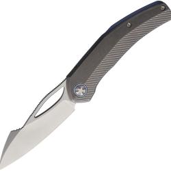 Couteau Pliant Ketuo Slashley Lame Acier M390 Manche Titane Gris Framelock KETM0131
