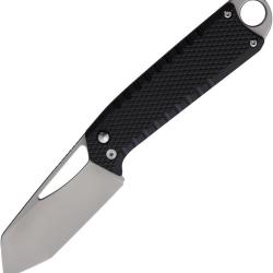 Couteau Ketuo Ventr Button/Linerlock Lame Acier 14C28N Tanto Manche G10 Noir Linerlock KETM018