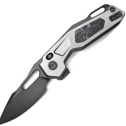 Couteau Pliant Ketuo Mini Griffin Lame Acier M390 Noire Manche Titane Gris Linerlock KETM025