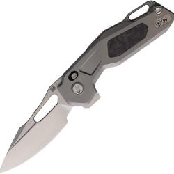 Couteau Pliant Ketuo Mini Griffin Lame Acier M390 Satin&eacute;e Manche Titane Gris Linerlock KETM050