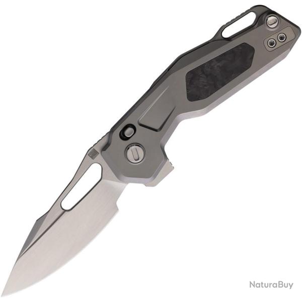 Couteau Pliant Ketuo Mini Griffin Lame Acier M390 Satin�e Manche Titane Gris Linerlock KETM050
