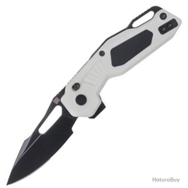 Couteau Ketuo Mini Griffin Lame Acier 14C28N Manche G10 et G10 Blanc et Noir Linerlock KETM065