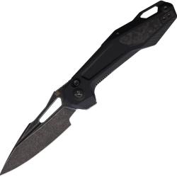 Couteau Pliant Ketuo Griffin Lame Acier 14C28N Stonewash Noire Manche G10 Noir Linerlock KETM074