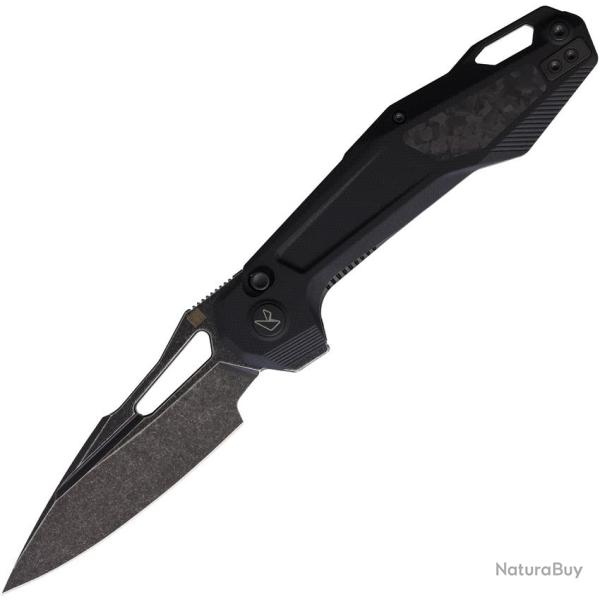 Couteau Pliant Ketuo Griffin Lame Acier 14C28N Stonewash Noire Manche G10 Noir Linerlock KETM074