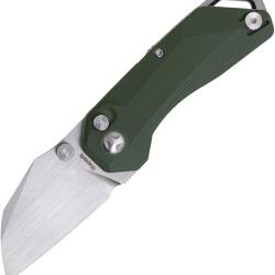 Couteau Pliant Ketuo Rhapsody Lame Acier 14C28N Tanto Invers&eacute; Manche G10 Vert Button Lock KETM091