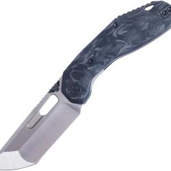 Couteau Ketuo Yakuza BK/S Lame Acier 154CM Tanto Manche Fibre de Carbone Noir Linerlock KETM097
