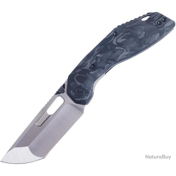 Couteau Ketuo Yakuza BK/S Lame Acier 154CM Tanto Manche Fibre de Carbone Noir Linerlock KETM097