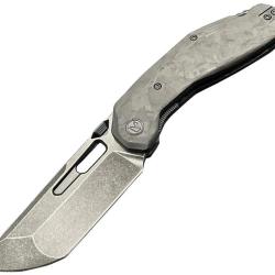 Couteau Ketuo Yakuza BK/SW Lame Acier 154CM Tanto Manche Fibre de Carbone Noir Linerlock KETM098
