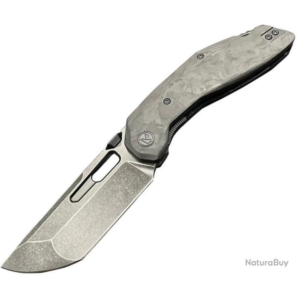 Couteau Ketuo Yakuza BK/SW Lame Acier 154CM Tanto Manche Fibre de Carbone Noir Linerlock KETM098