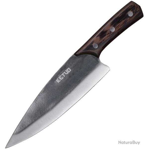 Couteau de Chef Ketuo Lame Inox Manche Noyer KETM5101