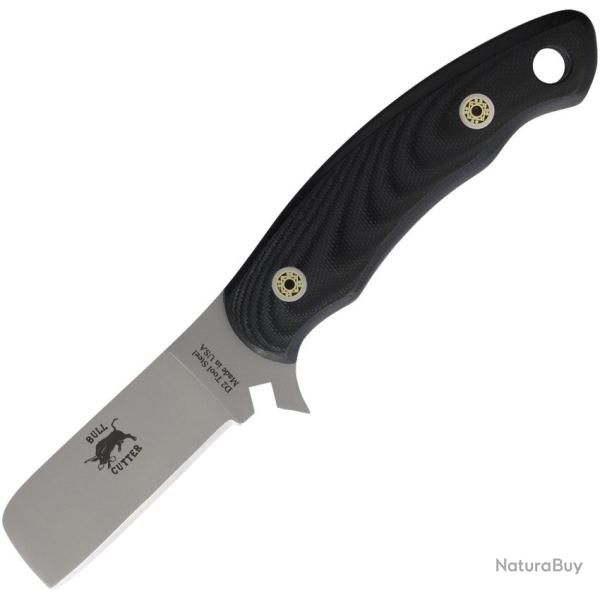 Couteau Fixe Knives Of Alaska Bull Cutter BlkG10 Lame Acier D2 Manche G10 Noir �tui Cuir KOA00076FG