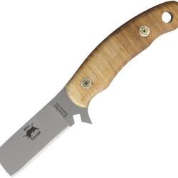 Couteau Knives Of Alaska Bull Cutter Ash Lame Acier D2 Sheepsfoot Manche Bois &Eacute;tui Cuir KOA00078FG