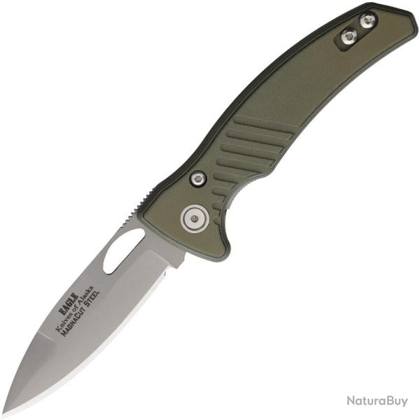 Couteau Pliant Knives Of Alaska Eagle Lame Acier CPM-MagnaCut Manche G10 Vert OD et Noir KOA00083FG
