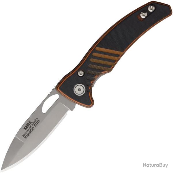 Couteau Pliant Knives Of Alaska Eagle Lame Acier CPM-MagnaCut Manche G10 Noir et Orange KOA00084FG