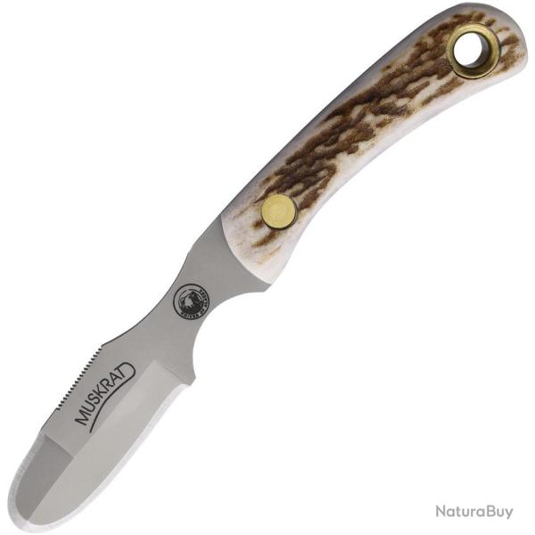Couteau Fixe Knives Of Alaska Muskrat Lame Acier CPM-S30V Manche Os �tui Cuir KOA00090FG