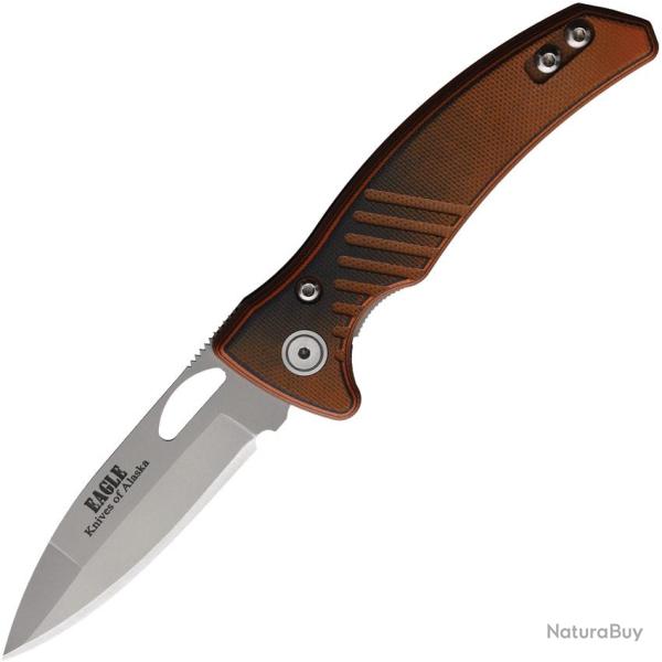 Couteau Knives Of Alaska Eagle Black/Org Lame Acier CPM-S30V Manche G10 Orange et Noir KOA00793FG