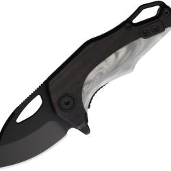 Couteau KOI Knives Willy Wagtail Lame Acier 14C28N Drop Point Manche Bois Marron Linerlock KOI010
