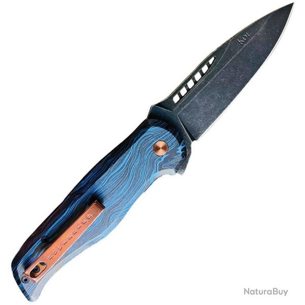 Couteau Pliant KOI Knives Bowerbird Male Lame Acier 14C28N Drop Point Manche G10 Linerlock KOI012