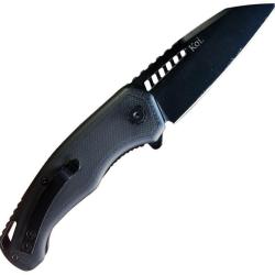 Couteau Pliant KOI Knives Raven Lame Acier 14C28N Drop Point Manche G10 Noir Linerlock KOI015