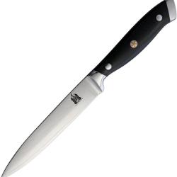 Couteau Fixe Komoran Lame Acier Damas Manche Micarta Noir KO031