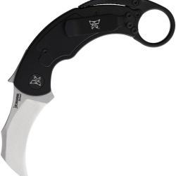 Couteau Pliant Krudo SNAGbit Lame Acier 9Cr18MoV Karambit Manche Inox et G10 Noir Framelock SNG061