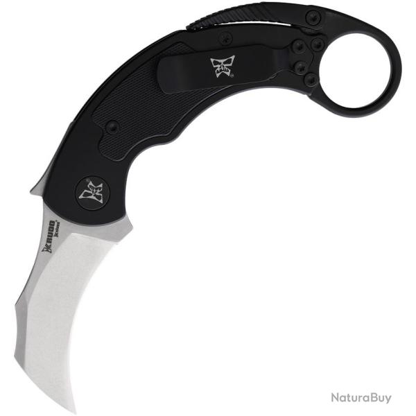 Couteau Pliant Krudo SNAGbit Lame Acier 9Cr18MoV Karambit Manche Inox et G10 Noir Framelock SNG061