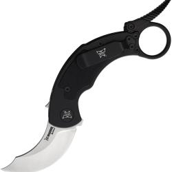 Couteau Pliant Krudo SNAG Lame Acier 9Cr18MoV Manche Inox et G10 Noir Framelock SNG088