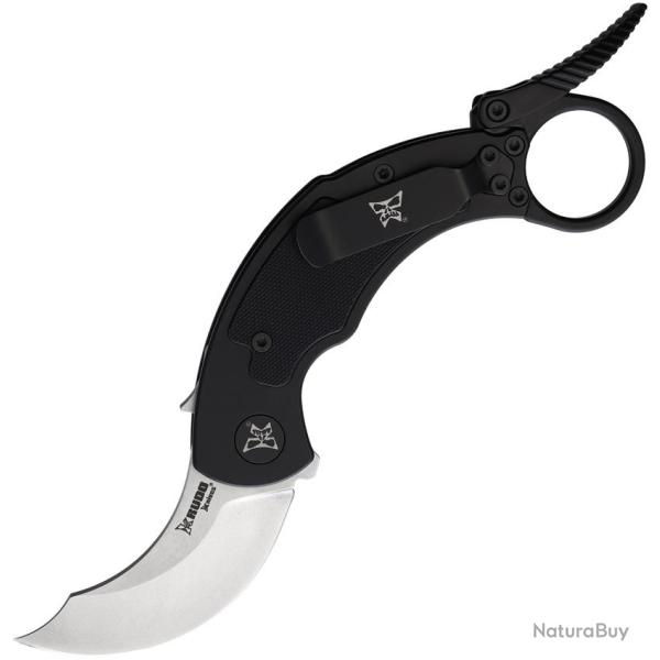 Couteau Pliant Krudo SNAG Lame Acier 9Cr18MoV Manche Inox et G10 Noir Framelock SNG088