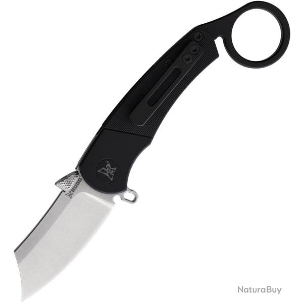 Couteau Pliant Krudo InKorrigible Lame Acier 9Cr18MoV Manche Inox et G10 Noir Framelock SNG719