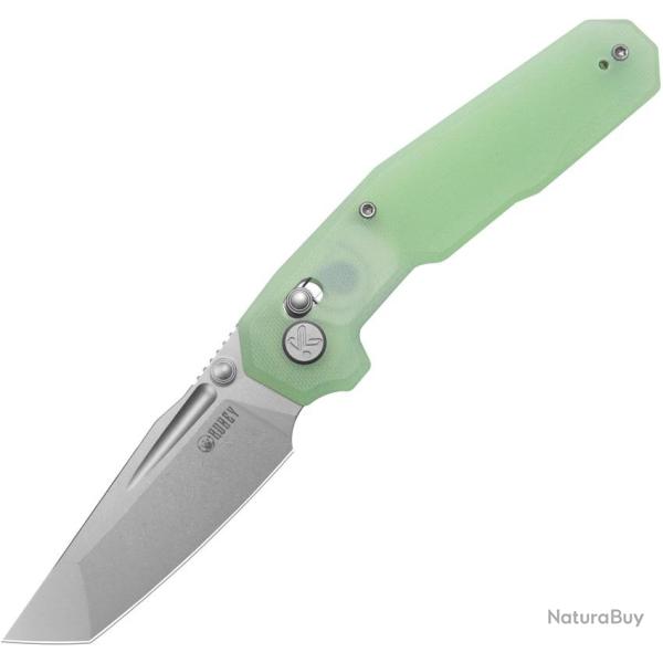 Couteau Pliant KUBEY Carve Nest Jade Lame Acier 14C28N Tanto Manche G10 Linerlock KUB237F1