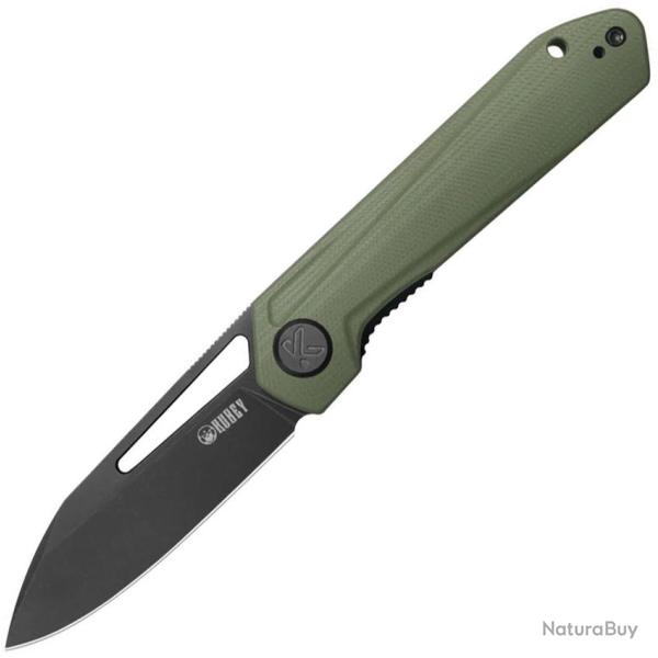 Couteau Pliant Kubey Royal Lame Acier 14C28N Drop Point Manche G10 Vert Olive Linerlock KUB321W