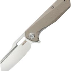 Couteau Pliant Kubey Atlas Lame Acier 14C28N Manche G10 Sable Linerlock KUB328J