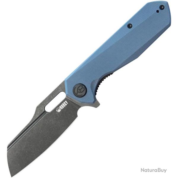 Couteau Pliant Kubey Atlas Lame Acier 14C28N Manche G10 Bleu Linerlock KUB328K