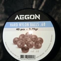 40 Billes durcies nylon calibre .68 Aegon