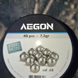 Bille M&eacute;tal cal.68 - 7,3 gr Boite de 40 - Aegon