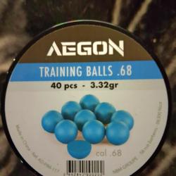40 Billes entrainement bleues calibre .68 Aegon