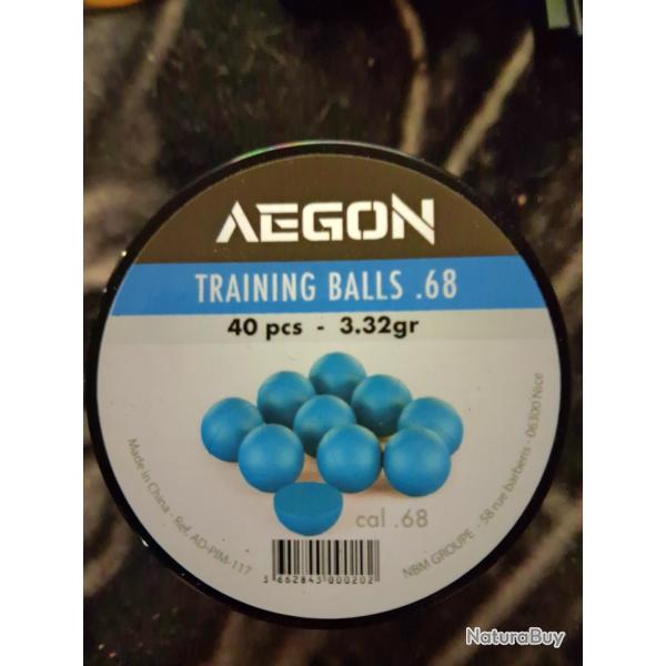 40 Billes entrainement bleues calibre .68 Aegon