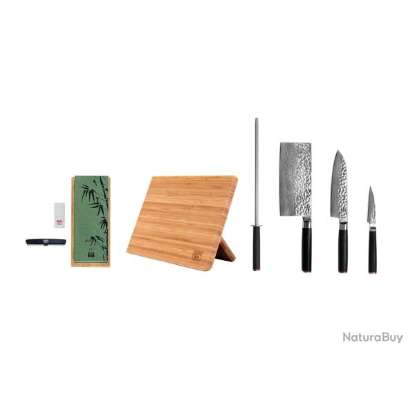 Asian 6-Piece Knife Set - Pakka Damascus Collection