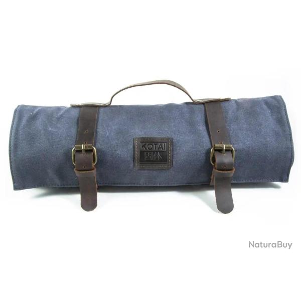 Chef Knife Roll-up Bag - Leather & Canvas