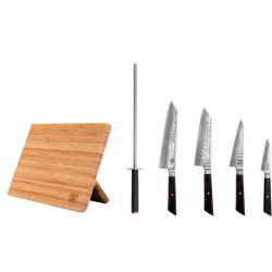 Complete 6-Piece Knife Set - Bunka Damascus Collection