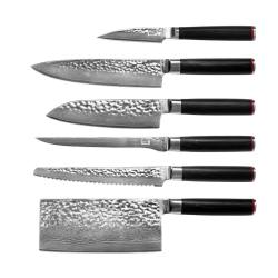 Complete 6-Piece Knife Set - Pakka Damascus Collection
