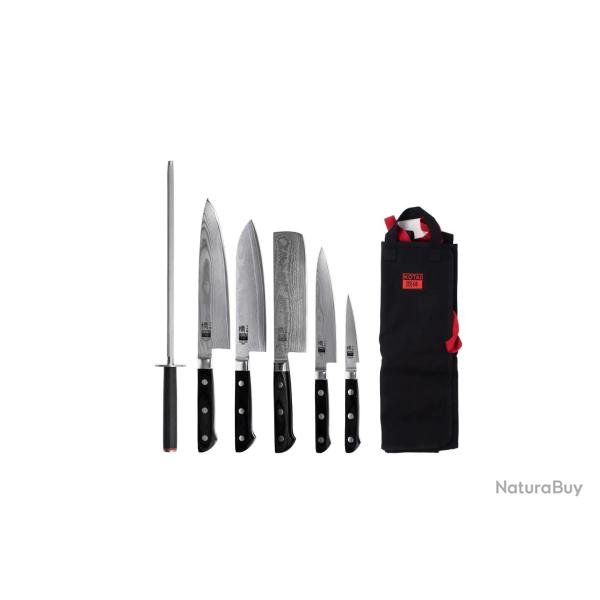 Complete 7-Piece Knife Set - Hashi Damascus Collection