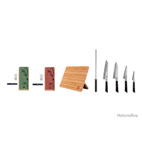 Complete 8-Piece Knife Set - Bunka Damascus Collection