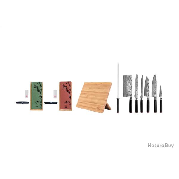 Complete Professional 10-Piece Knife Set - Pakka Damascus Collection