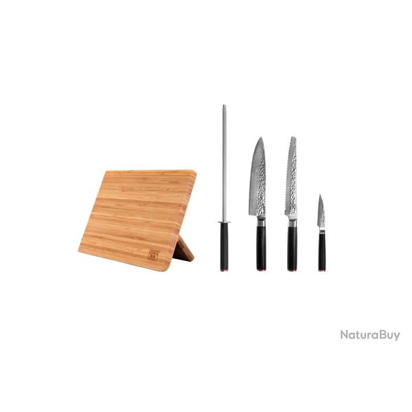 Essential 5-Piece Knife Set - Pakka Damascus Collection