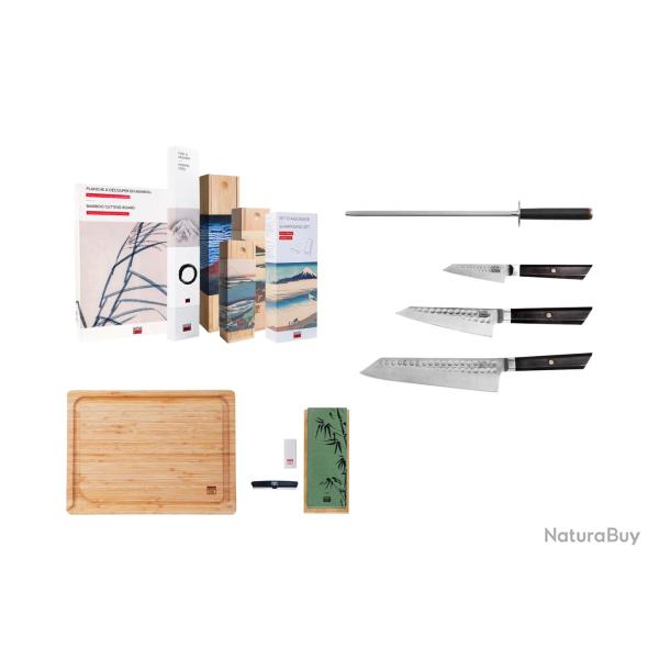 Essential 6-Piece Knife Set - Bunka Collection (cutting board)